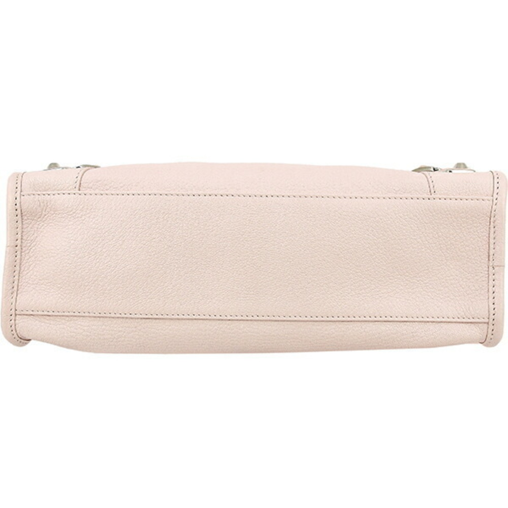 Balenciaga Classic Metallic City Shoulder Bag Rose Pink Goatskin Handbag Leather - Picture 5 of 9
